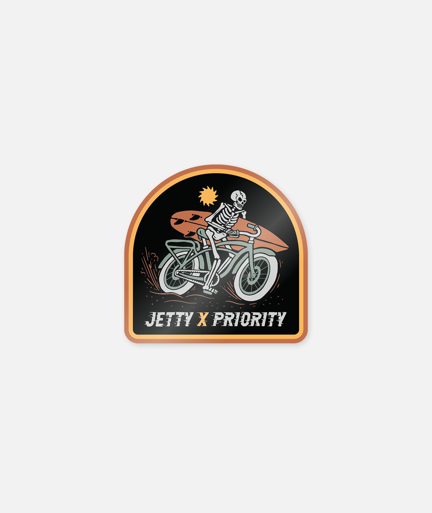 Pegatina Esqueleto Jetty x Priority Bikes - Negro