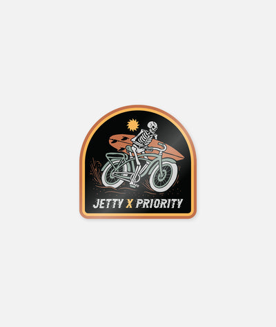 Pegatina Esqueleto Jetty x Priority Bikes - Negro